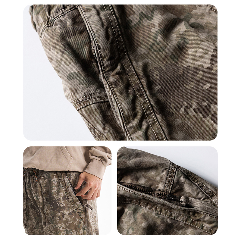 Desert Camo Cargo Pants Multi-Angle Details OEM ODM