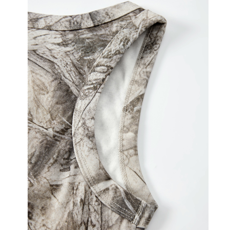 Marble Print Sleeveless Top Armhole Detail