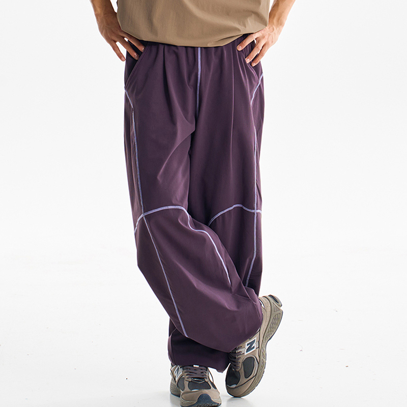 Purple wide-leg pants