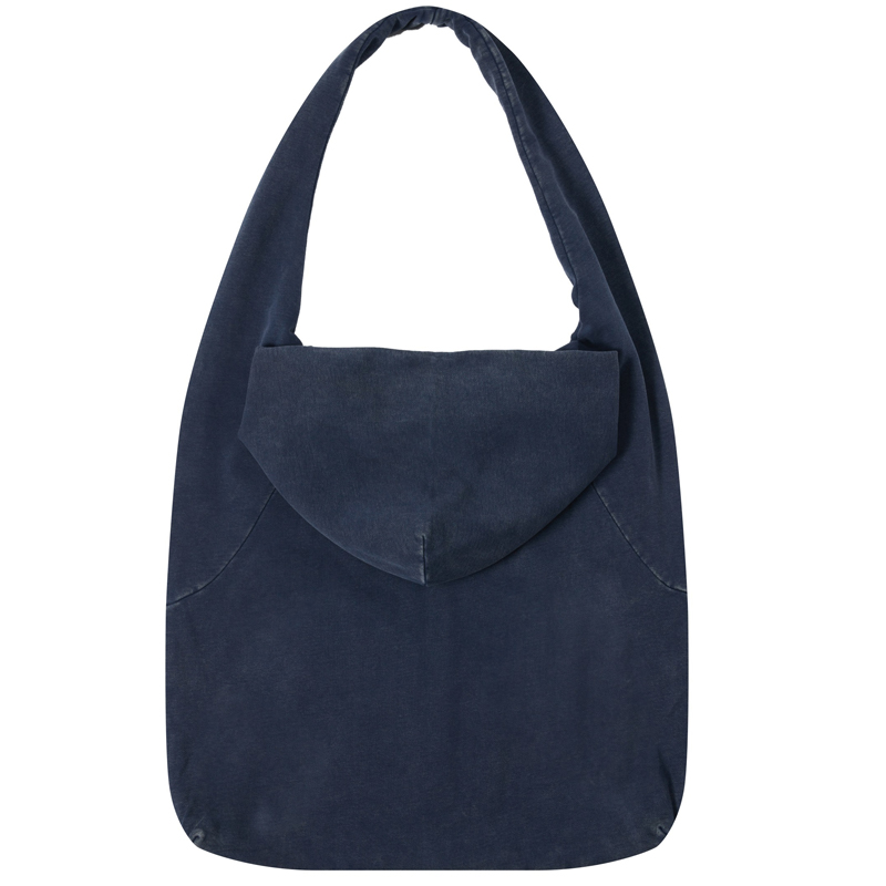 Navy Hoodie Style Canvas Tote Bag