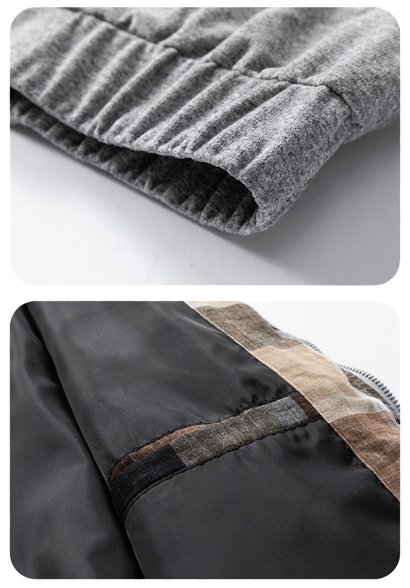 Hem & Inner Pocket Detail of Couple Zip Hoodie