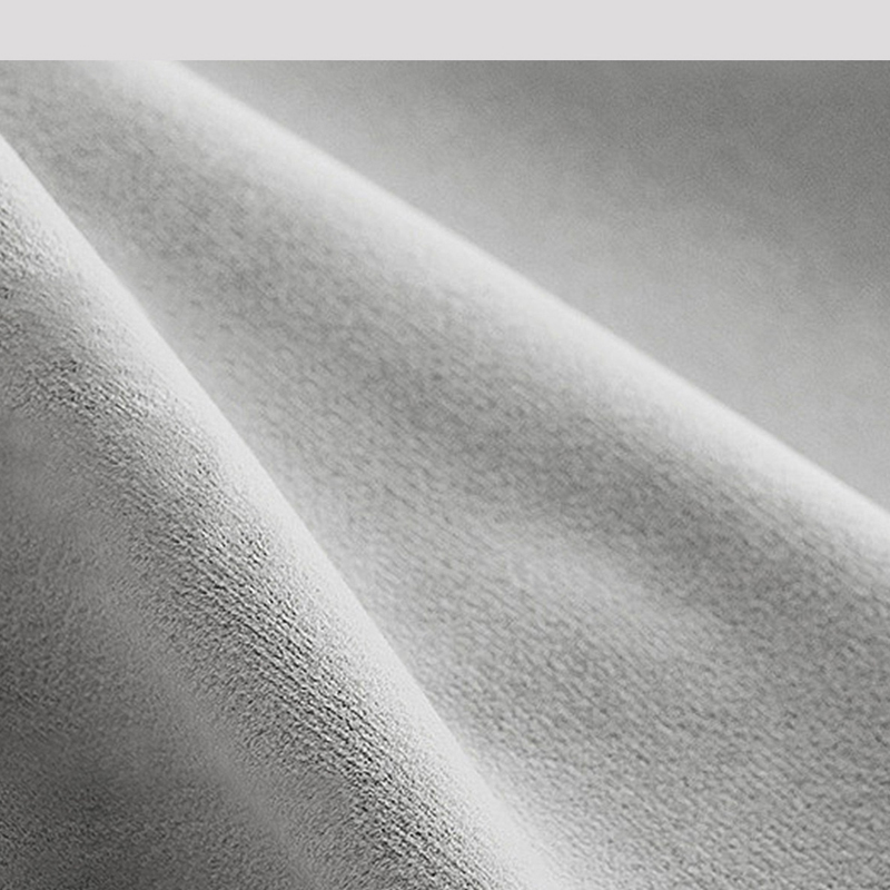 Soft fabric texture of gray travel pillow