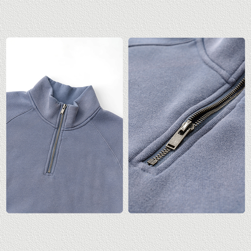 Half-Zip Sweatshirt Zipper & Collar Detail