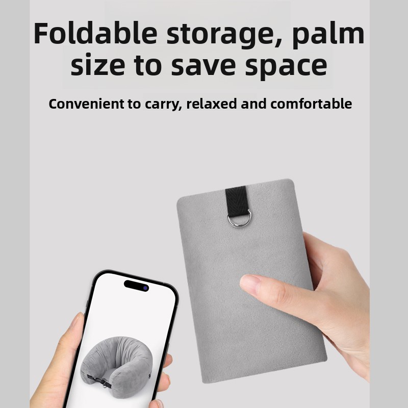 Foldable travel pillow palm size storage