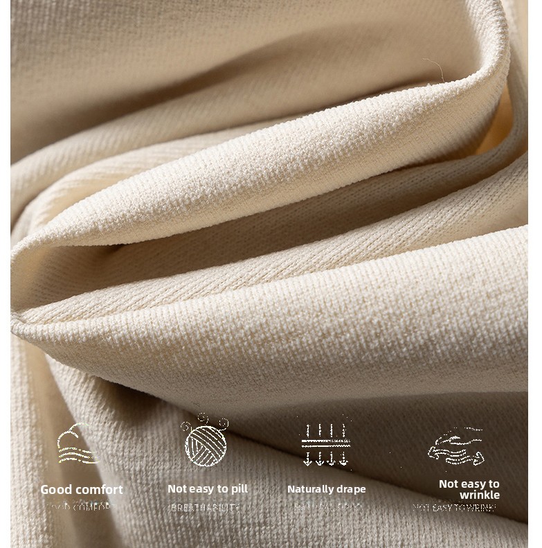 Beige sweatshirt fabric texture close-up