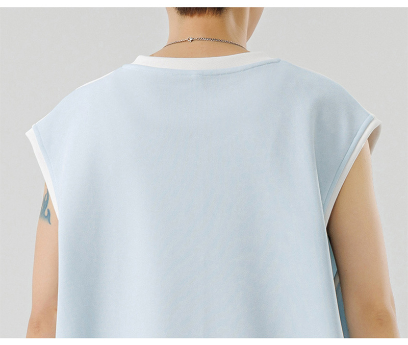 Light Blue Ice Silk Tank Top Back Detail Shot