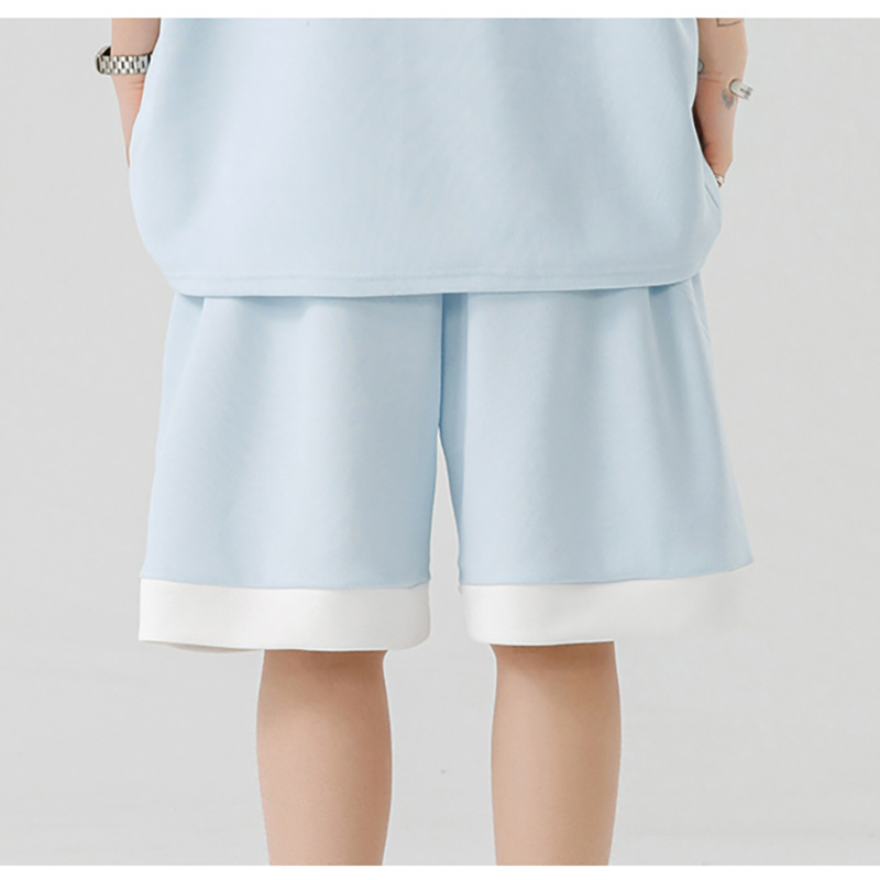 Light Blue Ice Silk Shorts Back Detail Shot