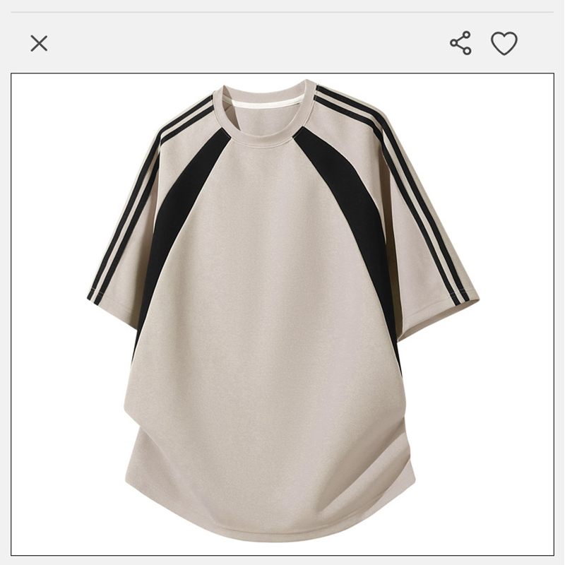 Apricot Striped Loose Sports Tee