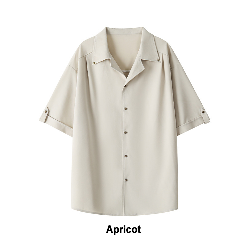 Apricot Loose Fit Short Sleeve Shirt For Men