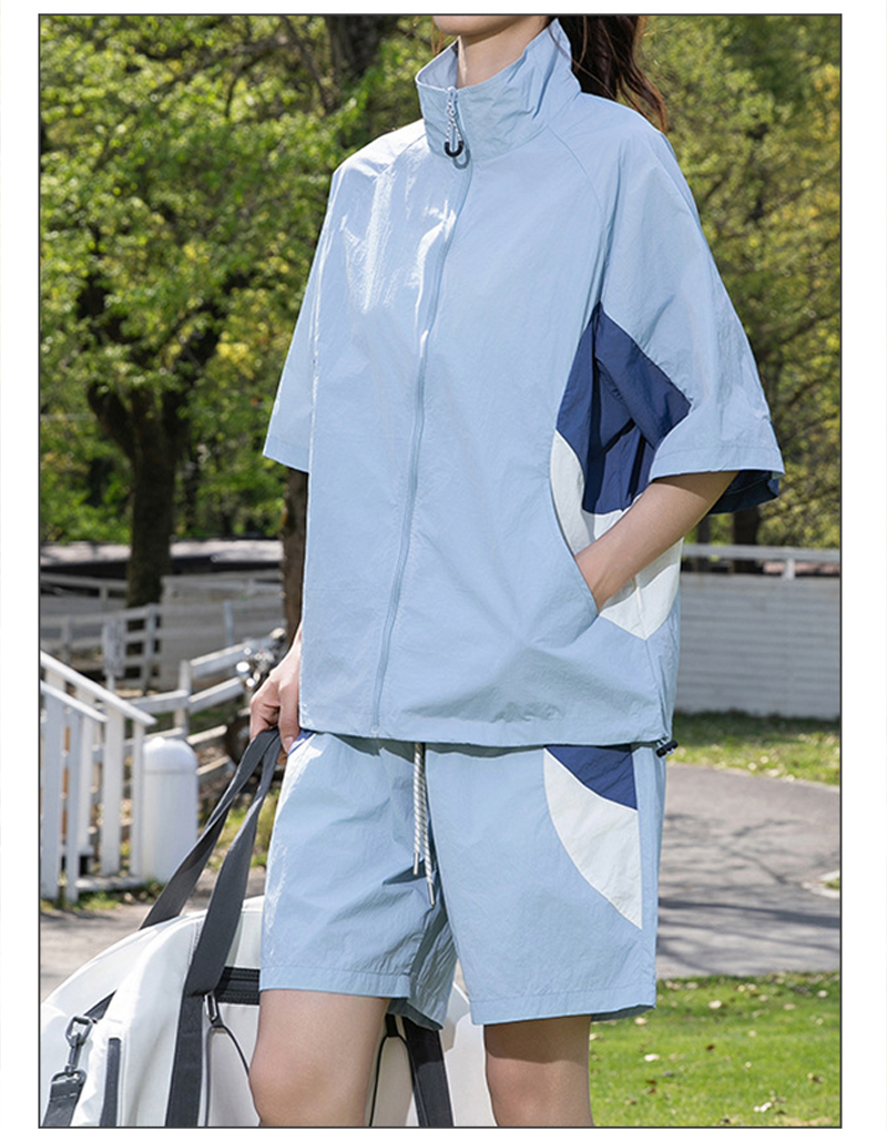 Light Blue Ice Silk Couple Sunscreen Outfit