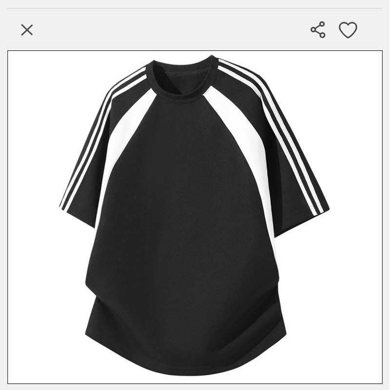 Black Striped Loose Sports Tee