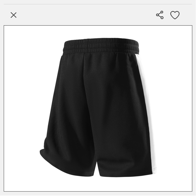 Black Striped Sports Shorts Back View