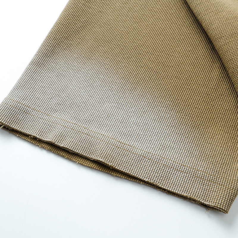 Khaki Waffle Knit Fabric Close Up