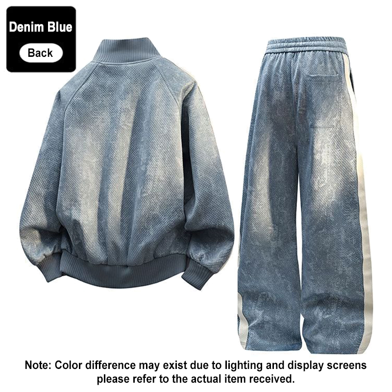Denim Blue Couple Tracksuit Back View