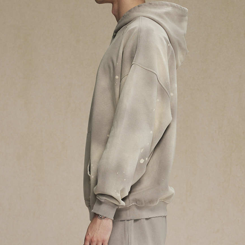 Gray Spray Dye Hoodie Side View