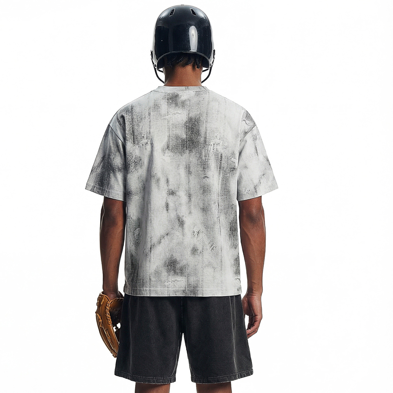 Men's Grey Spray Washed Set Back View