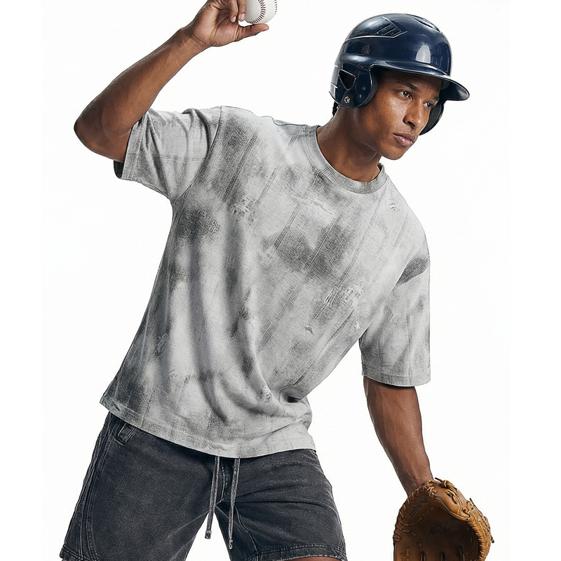 Men's Grey Spray Washed Two-Piece Outfit