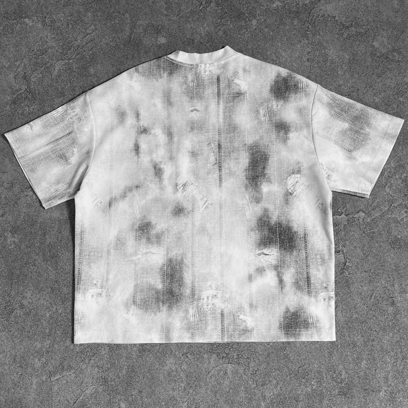 Grey Spray Washed T-Shirt Back Flat Lay