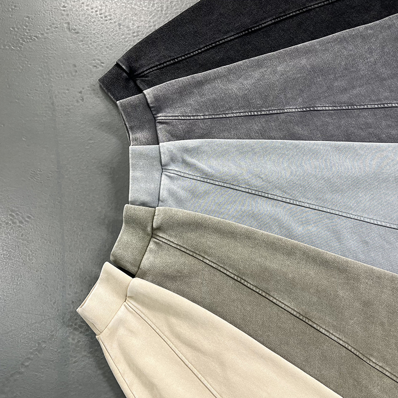 Multi-color sweatshirt cuffs display, multiple color options sleeve hem detail