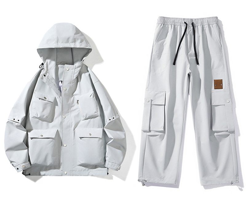 Flat Lay Of Moon White Couple Cargo Suit