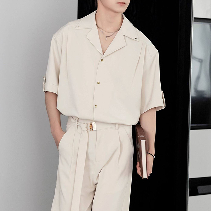 Apricot Men's Casual Set On Model