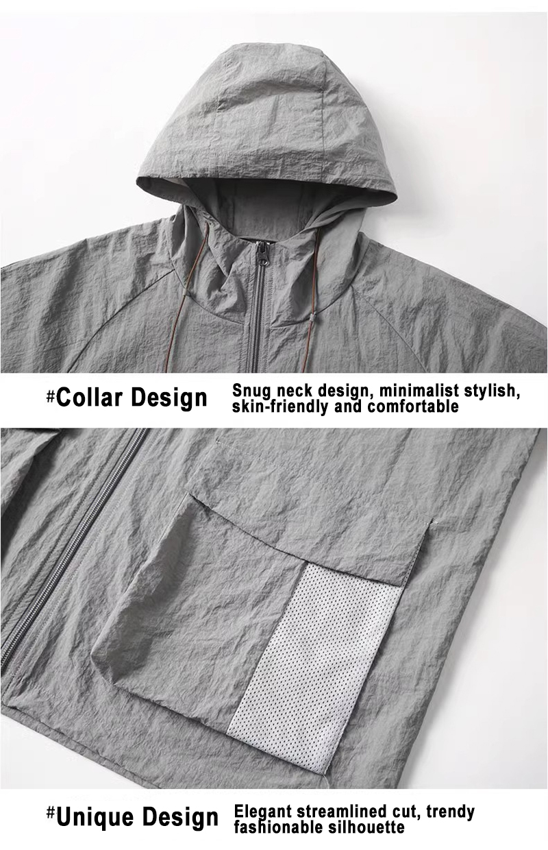 Sun Protection Jacket Hood & Pocket Detail Shot