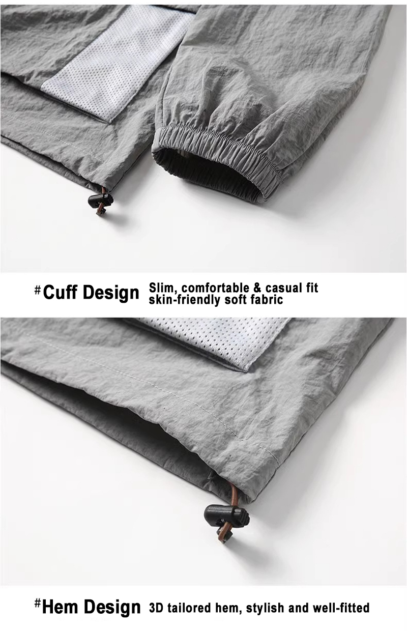 Sun Protection Jacket Cuff & Hem Drawstring Detail