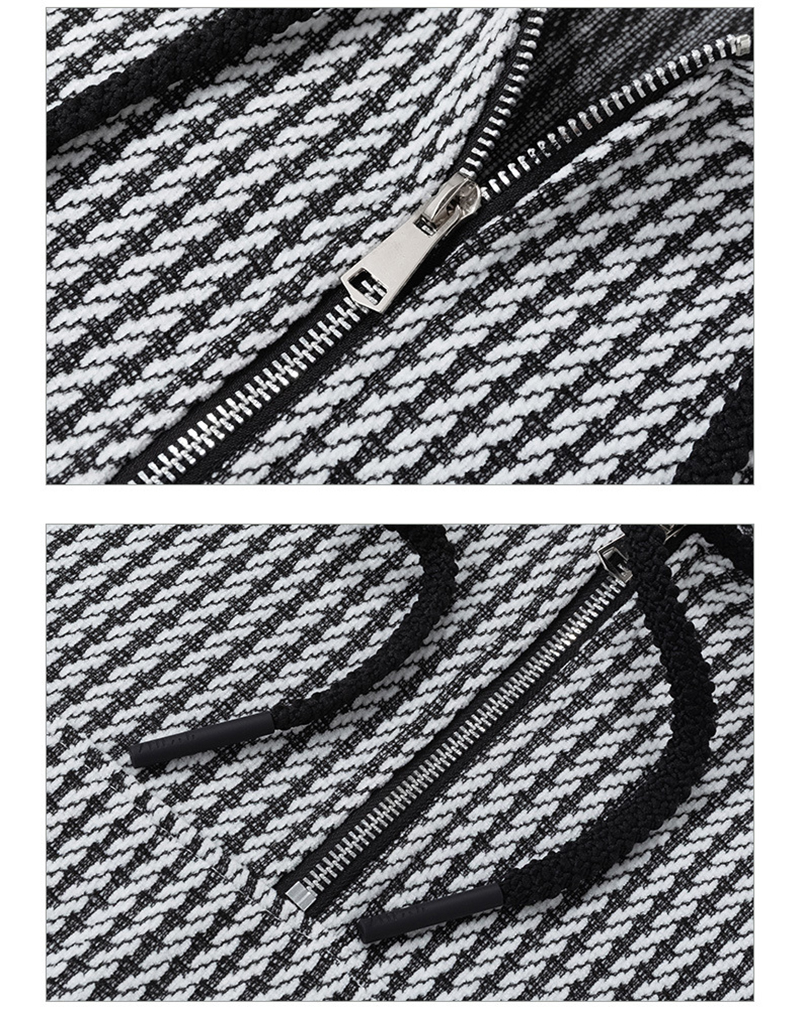 Metal Zipper & Stitched Seam Fabric Detail