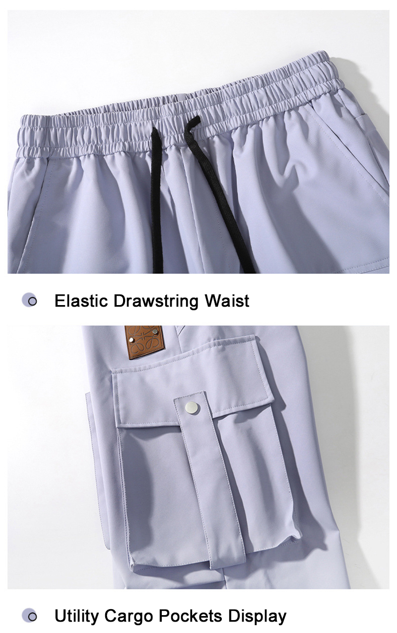 Waist & Cargo Pocket Detail of Purple Pants