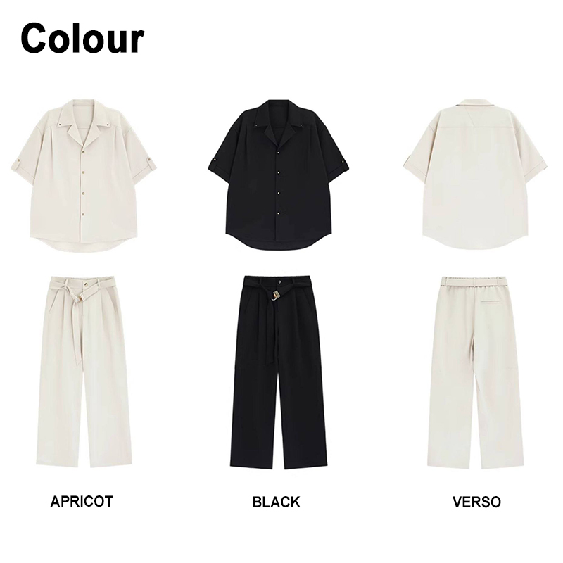 Apricot & Black Men's Casual Set Color Options